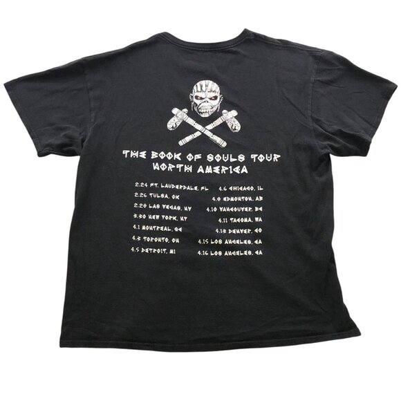 Iron Maiden Men's T-Shirt Large Book of Souls 2016 North America Tour - Picture 2 of 9